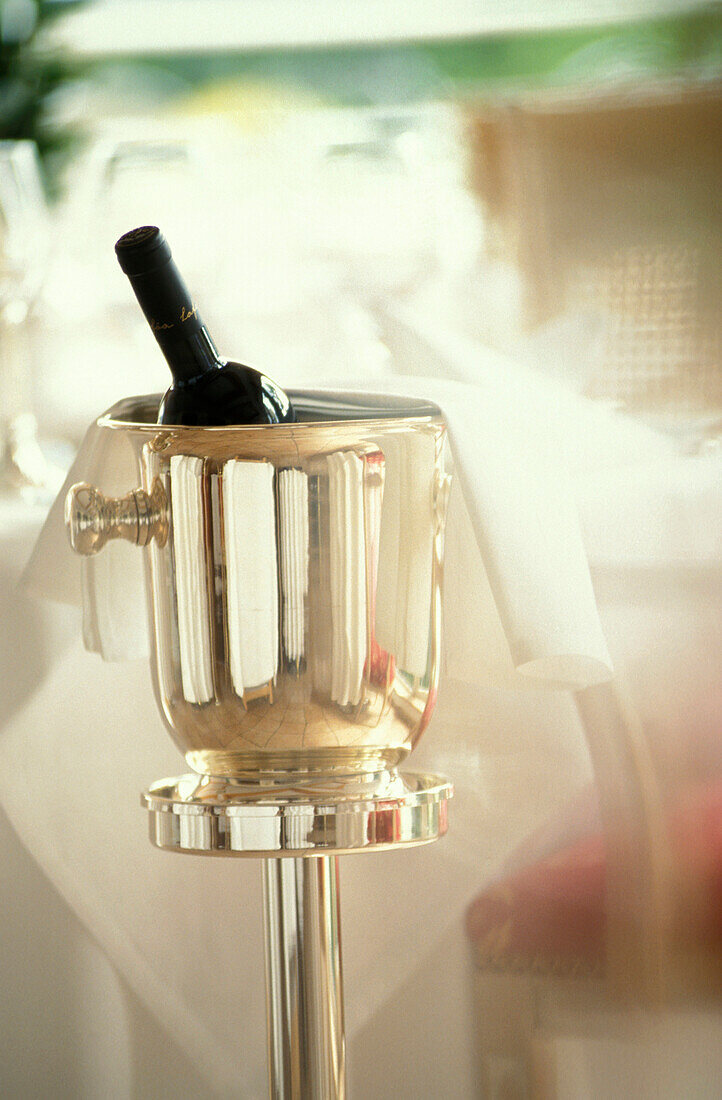 Wine Bottle in ice bucket, Hotel