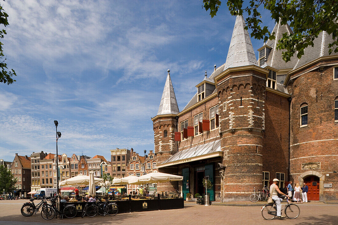 Cafe in de Waag, De Waag, Nieuwmarkt, View to Cafe in de Waag, De Waag, Nieuwmarkt, Amsterdam, Holland, Netherlands