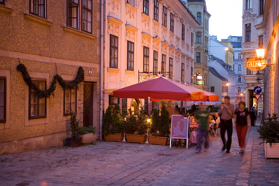 People sitting in a typical Beisl, Spittelberg, Vienna, Austria