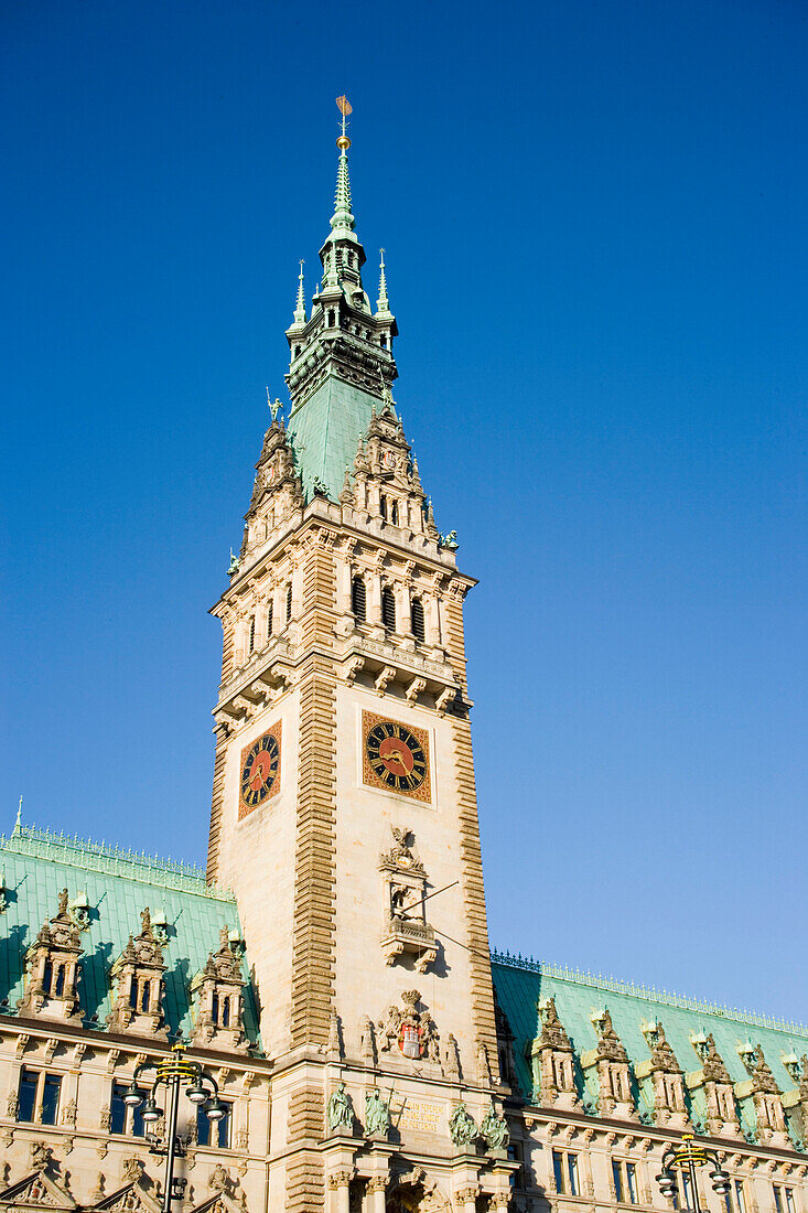 Spire of town hall, Hamburg, Germany