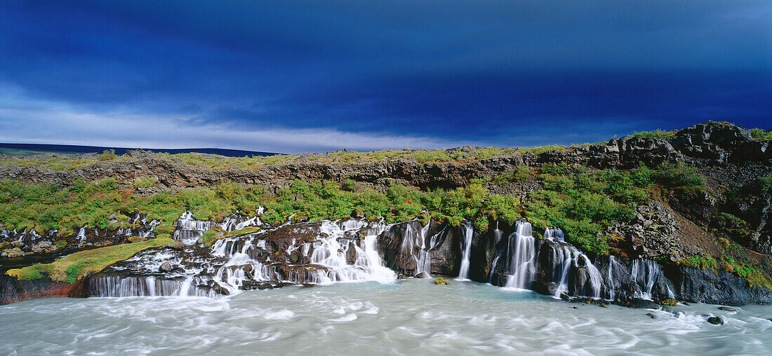 Waterfall Hraunfossar, Iceland