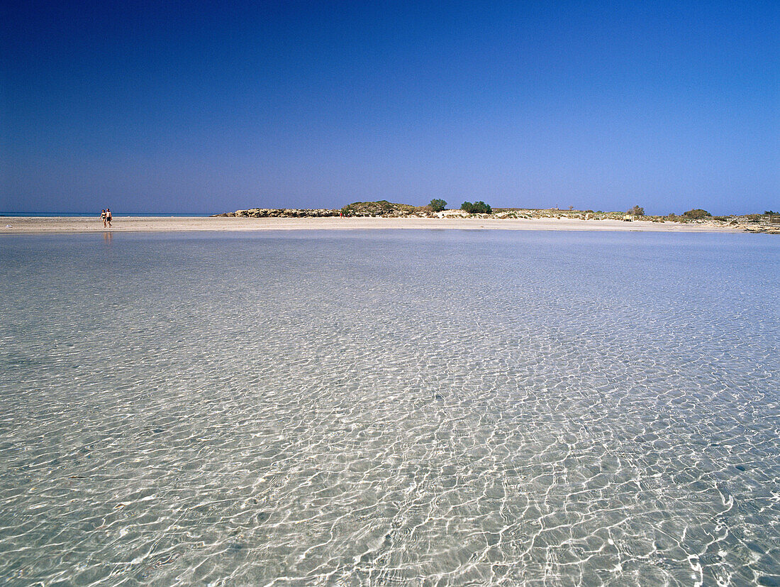 Shallow water, Beach of Elafonisi, Crete, Greece
