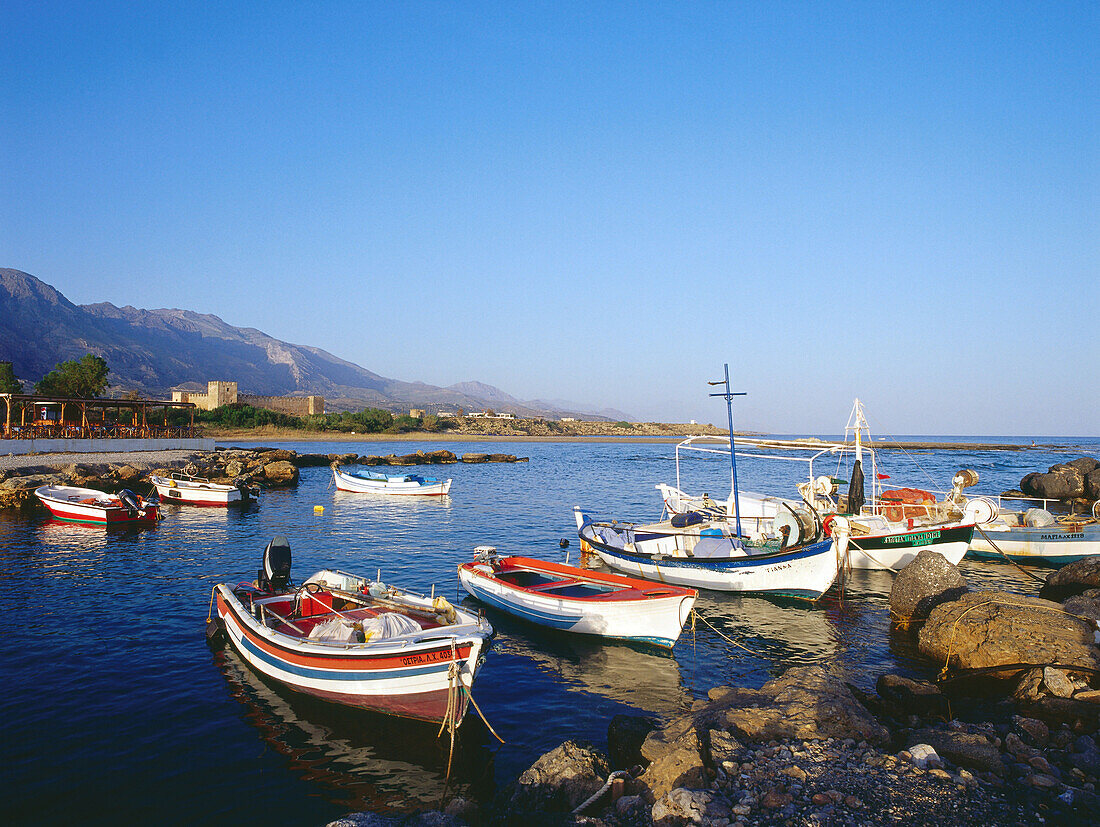 Ficherboot, Kastell, Frangokastello, Kreta, Griechenland