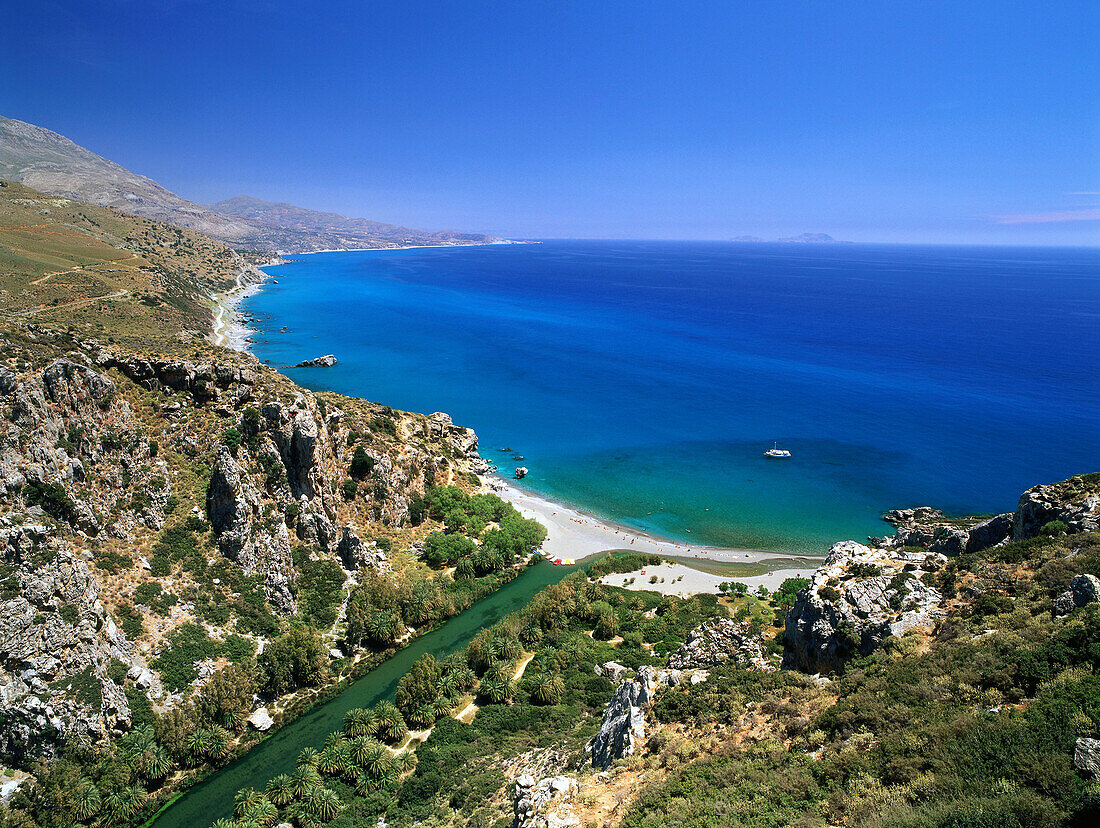 Mouth of Megalopotamos River, Preveli Beach, Crete, Greece