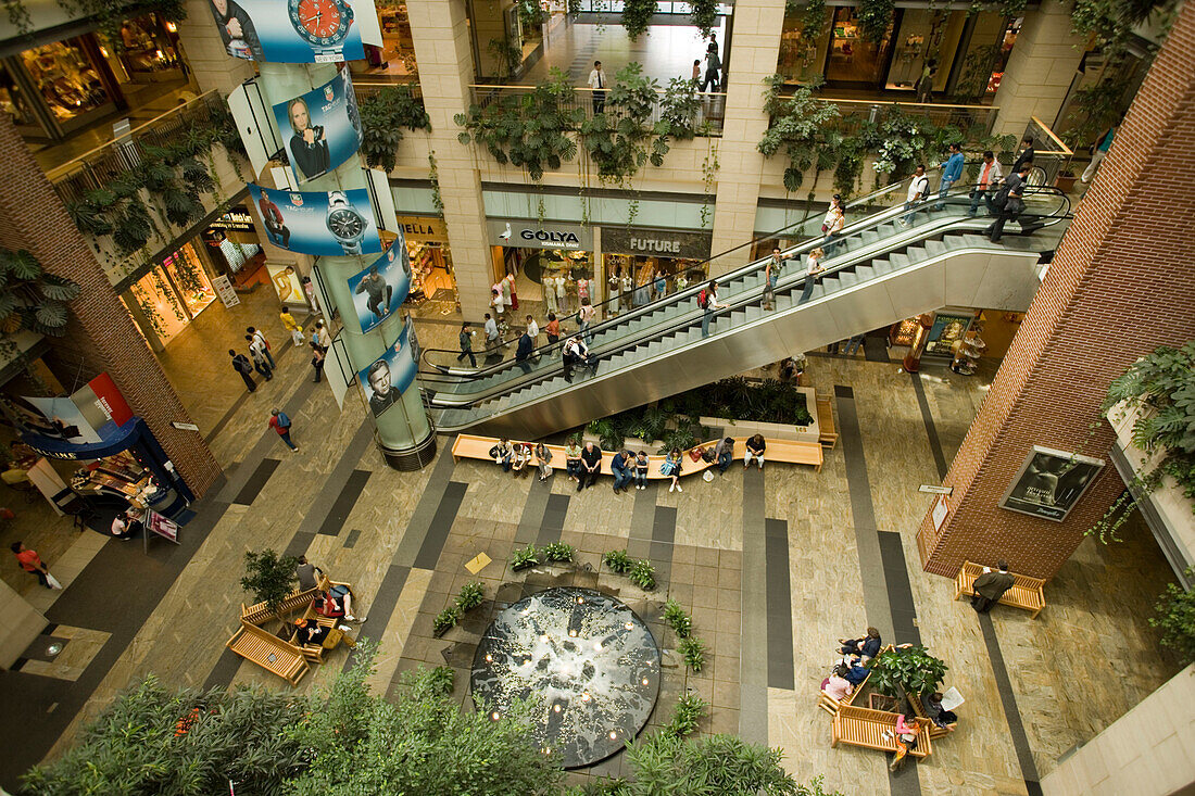 People on escalators in the West End City Cente, People on escalators in the West End City Center, Pest, Budapest, Hungary