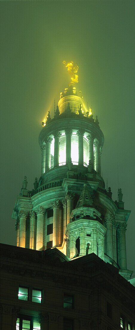 Municipal Building at night, Manhattan, New York, USA