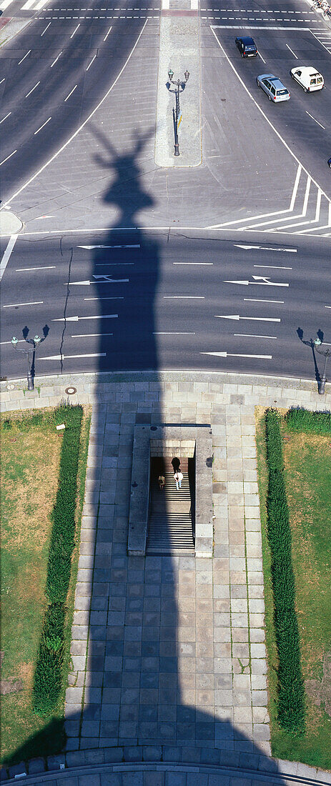 A shadow of the victory Column, siegessaule, Berlin, Germany