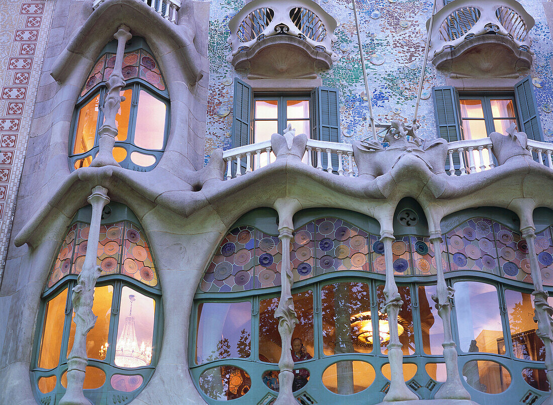 Casa Batllo, Antoni Gaudi, Barcelona, Spanien