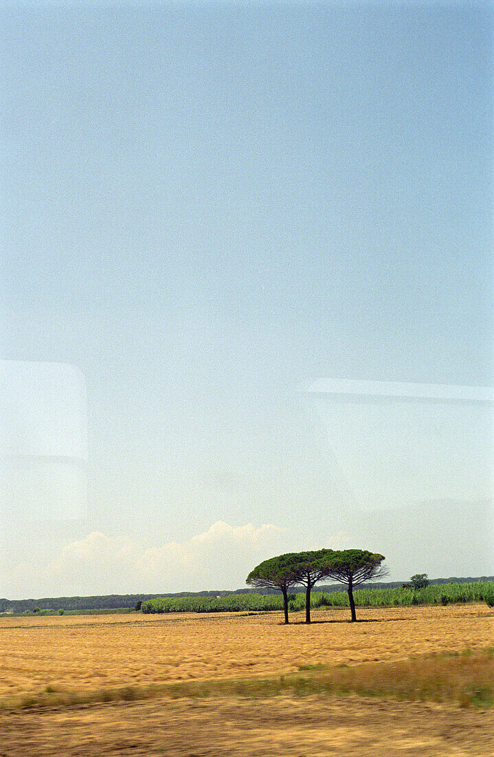 Landschaft aus Zugfenster, Umbrien, Italien