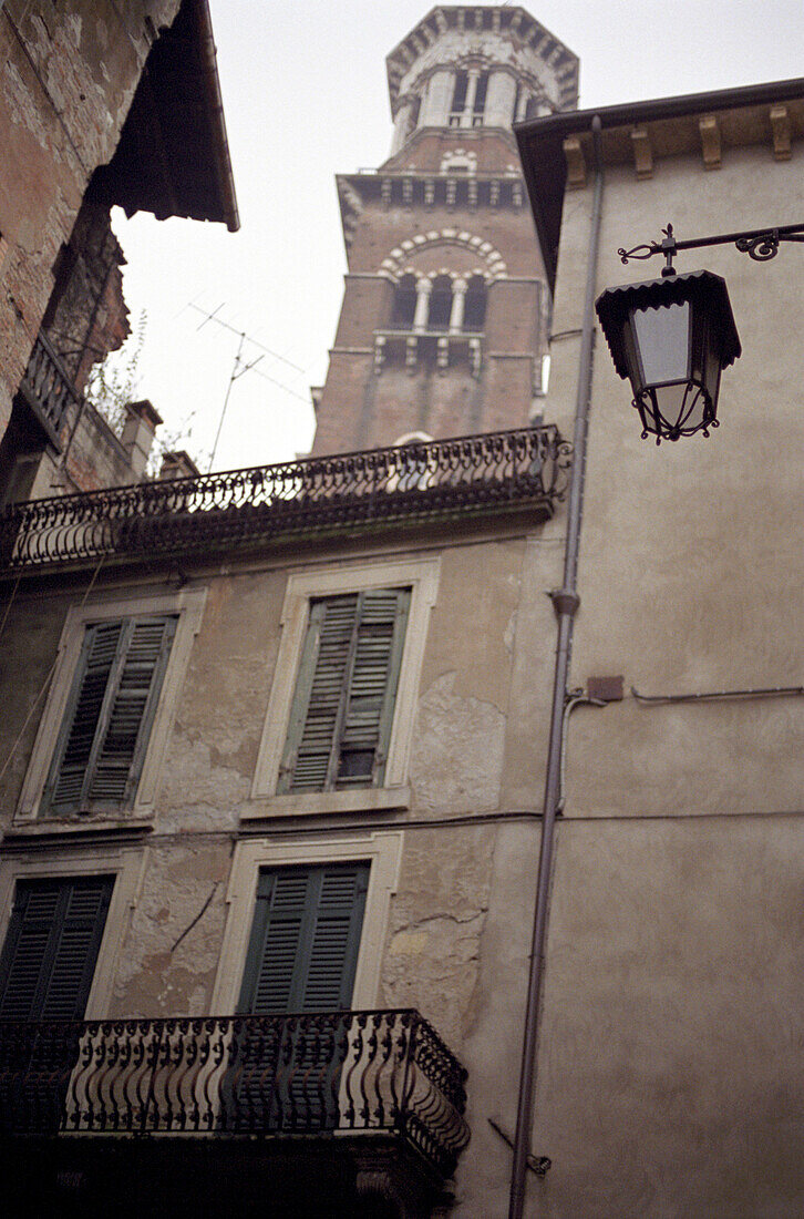 Houses and church tower, Verona, Italy