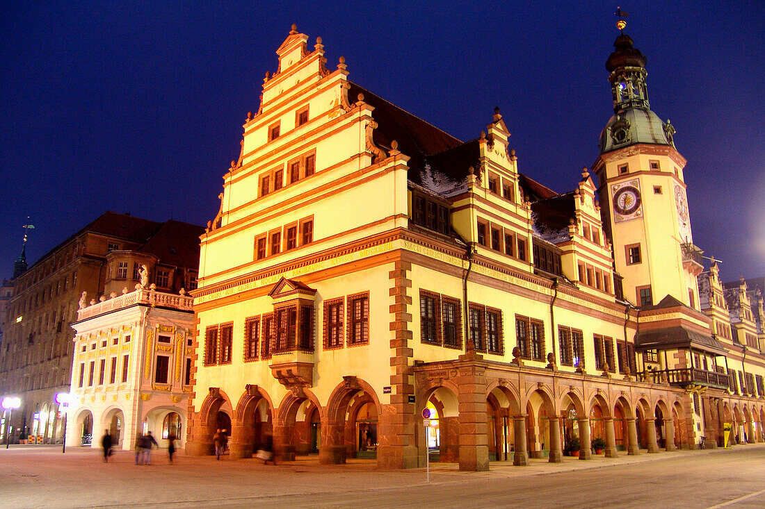 Altes Rathaus am Marktplatz, Leipzig, Sachsen, Deutschland