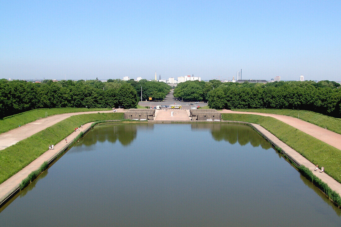 Leipzig, sachsen, deutschland, blick vom völkerschlachtdenkmal