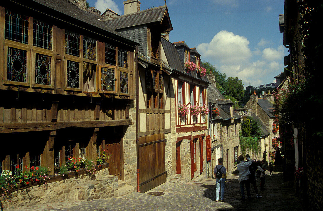 Tourists, Dinan, Brittany, France, Europe