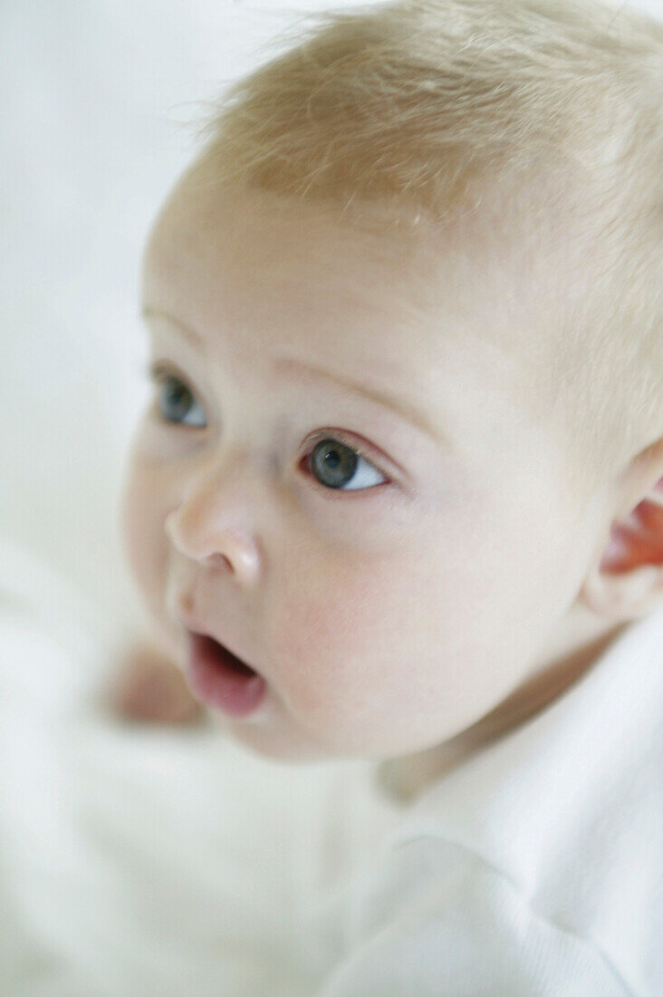 Close up of the face of a baby