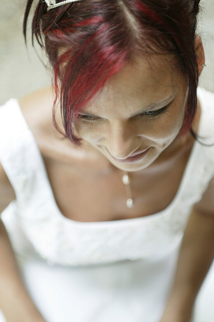 Young woman in weddingdress