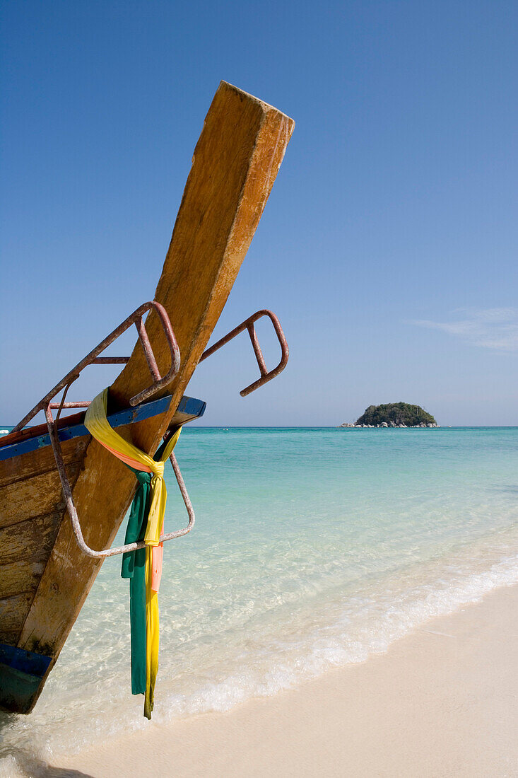 Longtail Boat on Ko Lipe Beach, Ko Lipe, Tarutao Marine National Park, Thailand