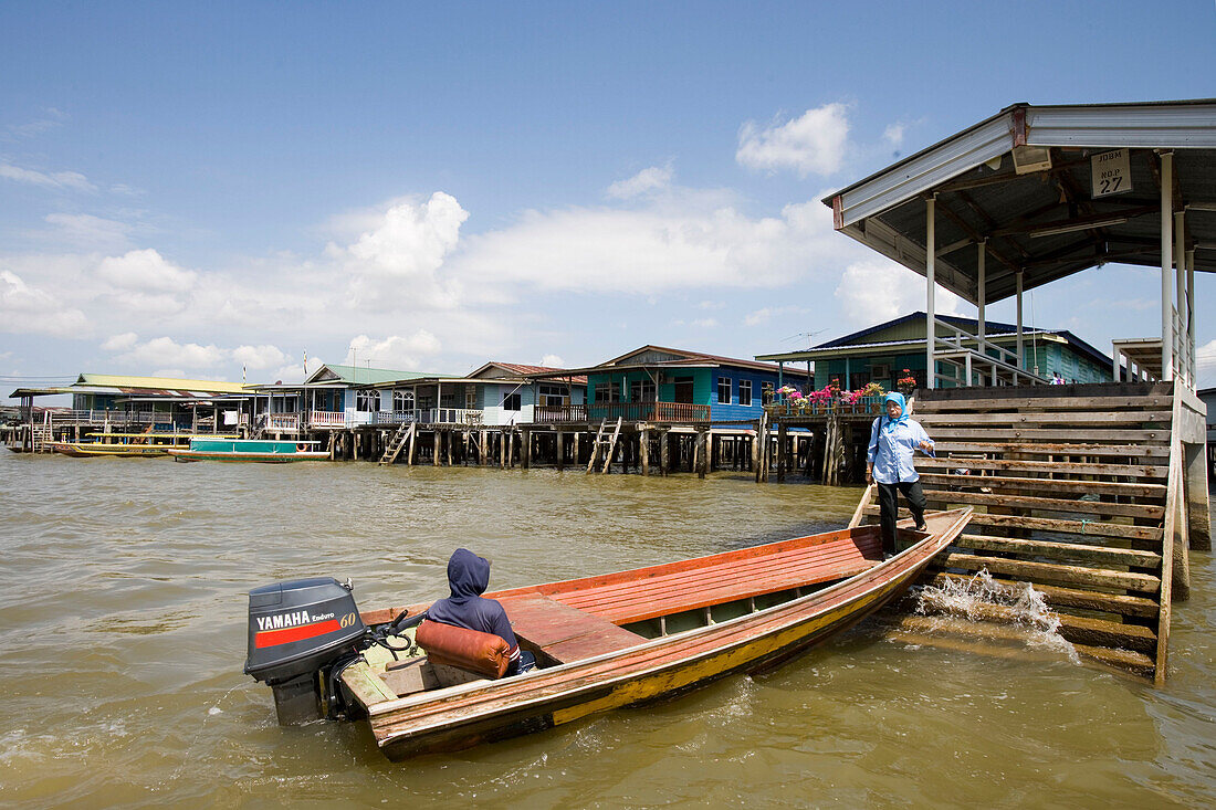 Floating Village Water Taxi, Kampong Ayer Water Village, Bandar Seri Begawan, Brunei Darussalam, Asia