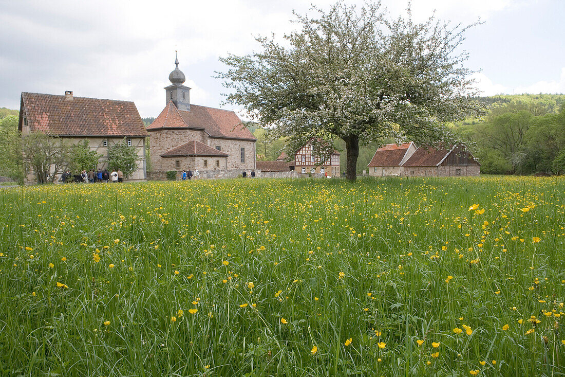 Springtime in Fladungen, Fraenkisches Freilandmuseum, Fladungen, Rhoen, Bavaria, Germany