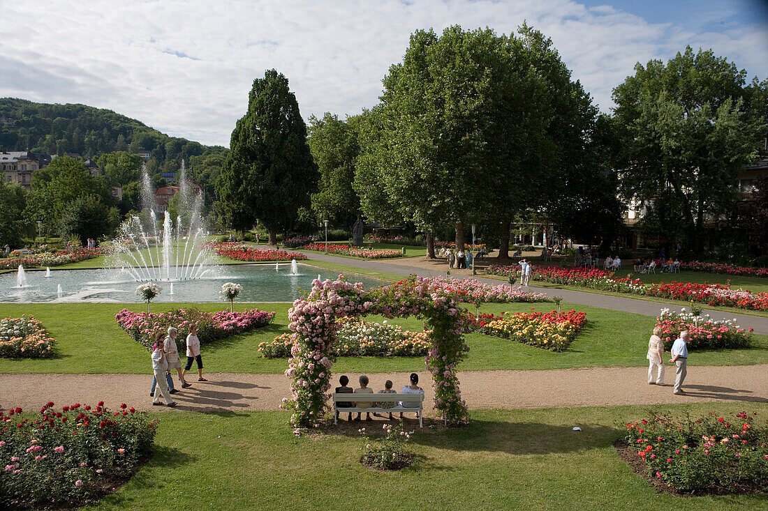 Flower Beds in Bad Kissingen Kurpark-Park, Bad Kissingen, Rhoen, Bavaria, Germany