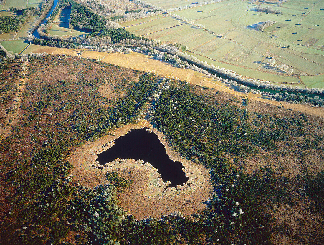 Luftaufnahme, Kochelseemoor, Oberbayern, Deutschland