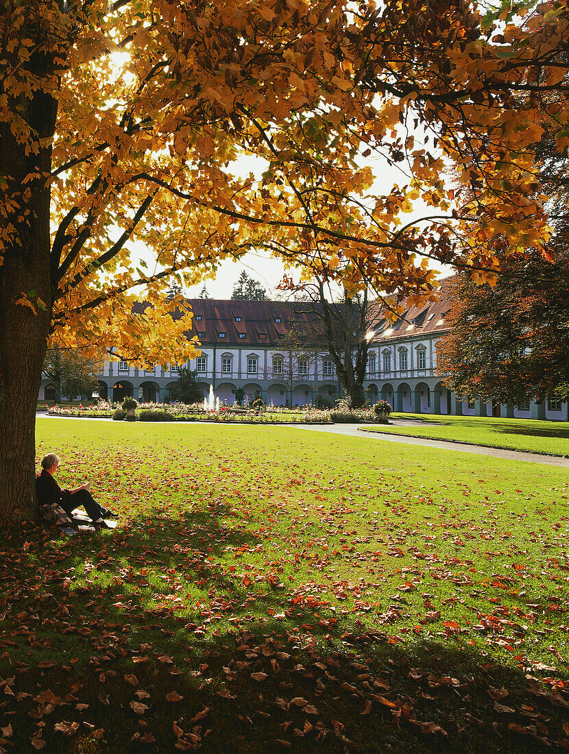 Courtyard of Benediktbeuern monastery, Upper Bavaria, Germany