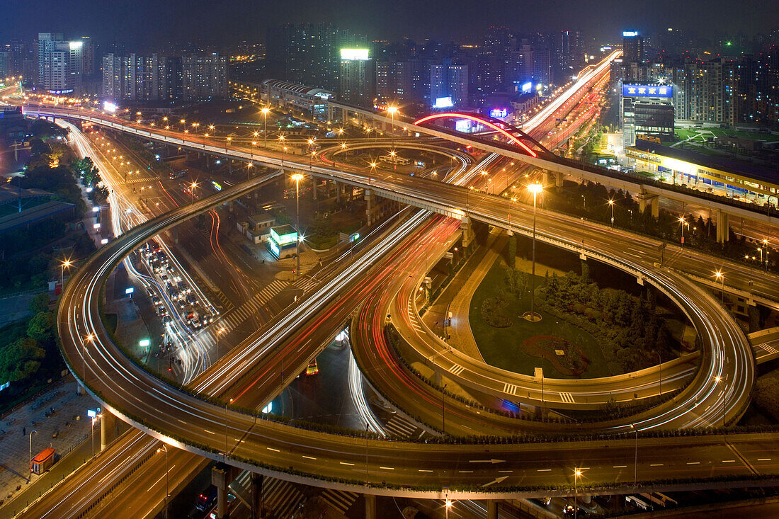 elevated highway system, Nanpu Bridge Interchange, Shanghai