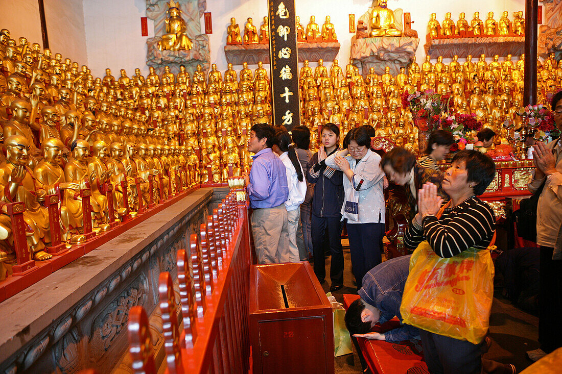 Longhua Temple,Longhua Temple and pagoda, oldest and largest buddhist temple in Shanghai, thousand-buddha-hall