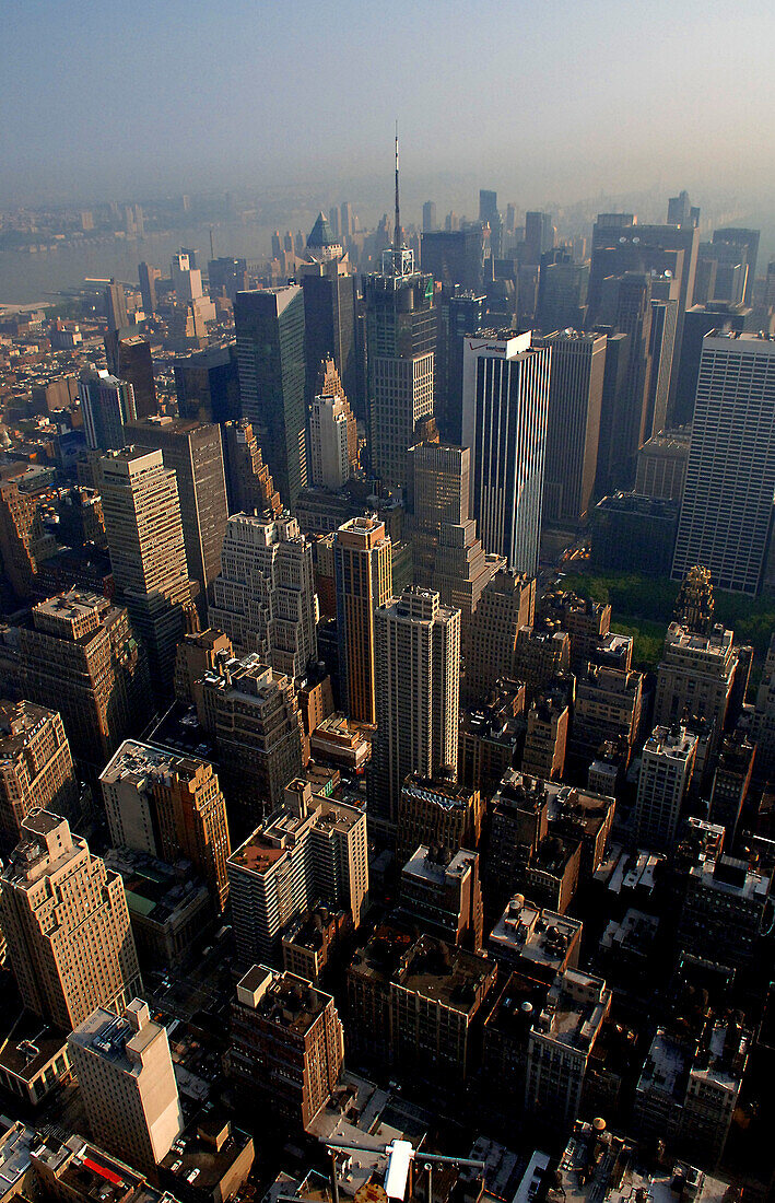 Viwe from Empire State Building over Manhatten, New York, USA