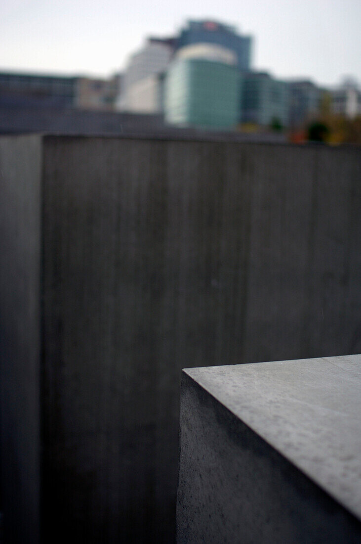 Close-Up on stone cube of Holocaust Memorial, Berlin, Germany
