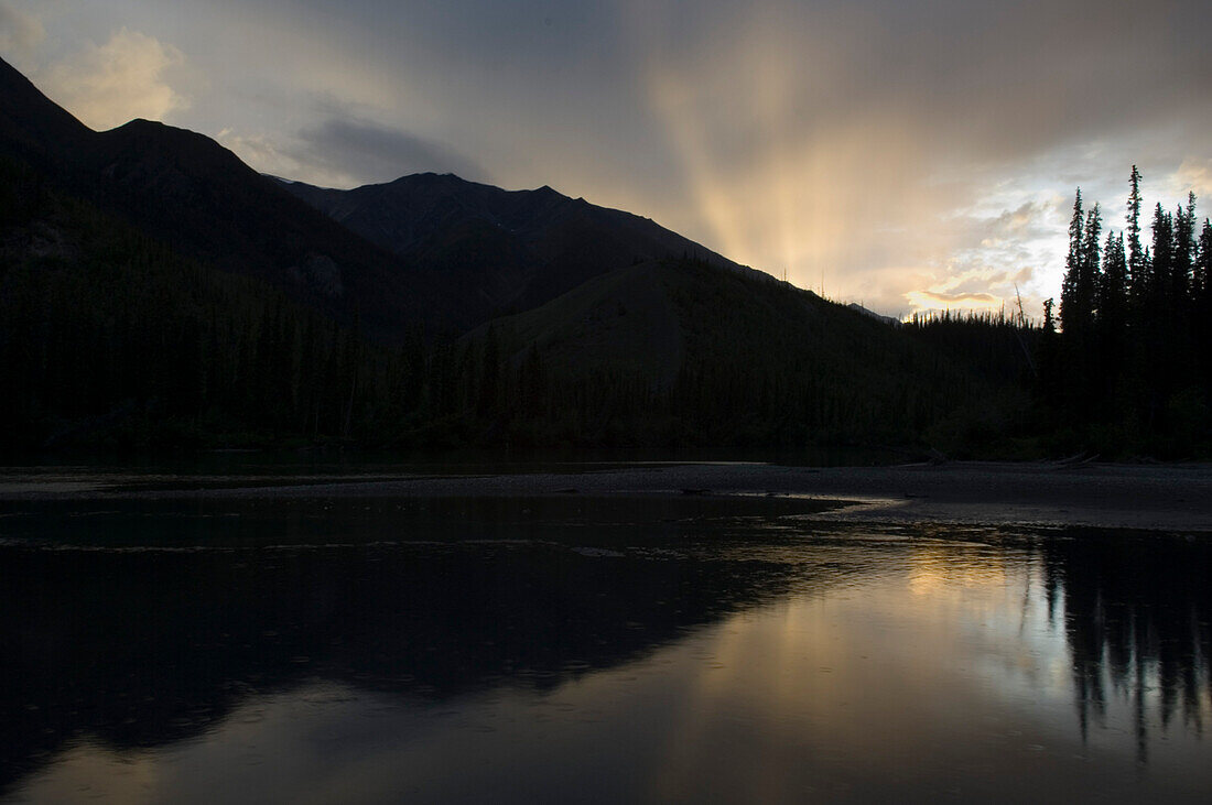 Evening mood above South Nahanni River, Canada