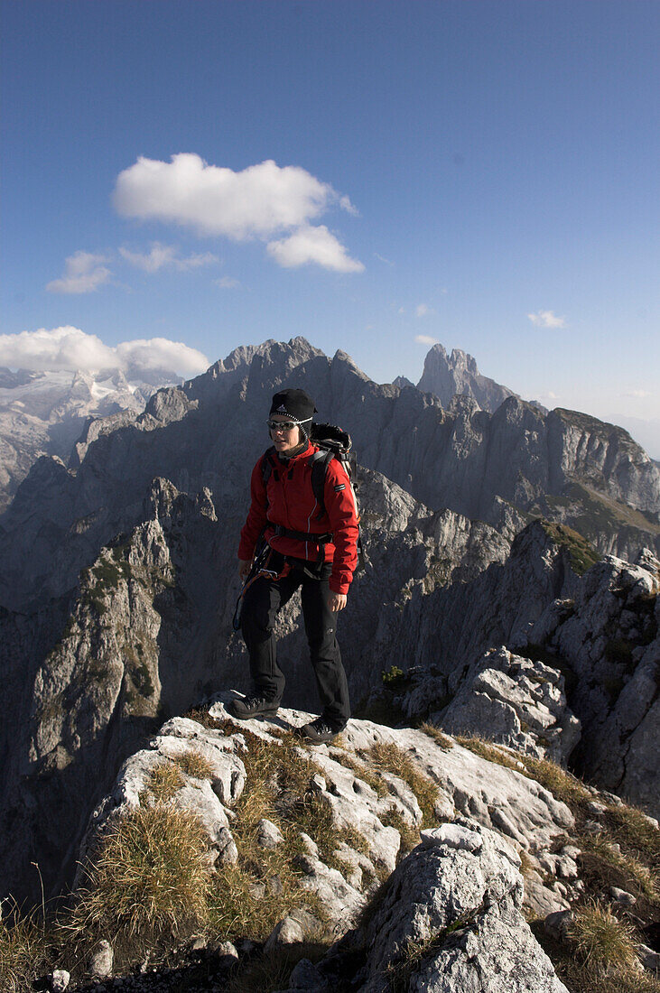 Female climber on Dachstein Mountain, Austria