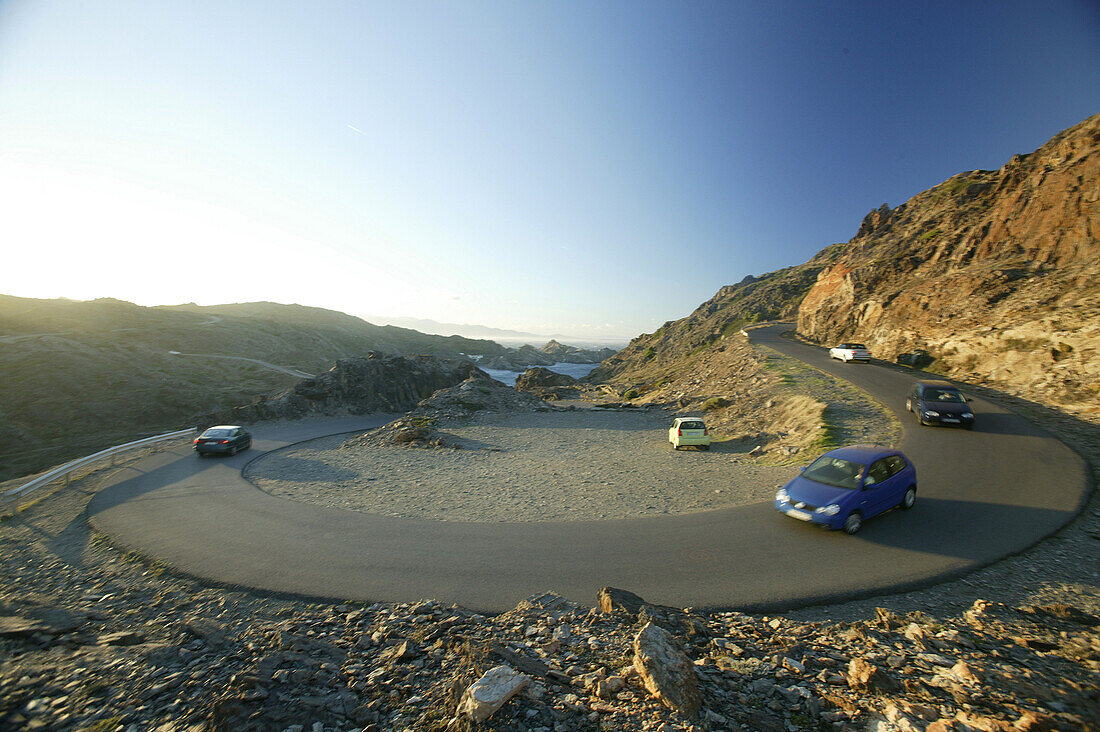 Costa Brava,Im Auto unterwegs, Straße zum Cap, Cap de Creus,  Costa Brava, Katalonien Spanien