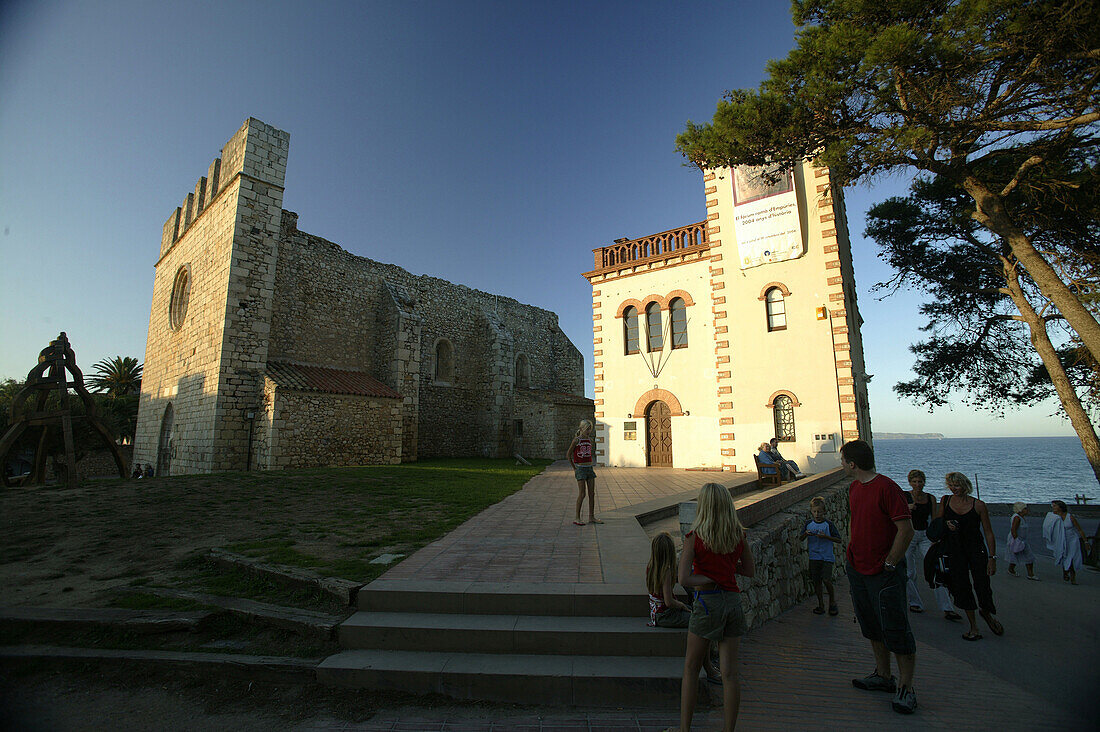 Costa Brava,Casa Forestal, Church, from Sant Marti, Costa Brava, Catalonia Spain