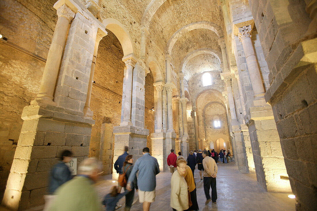 Costa Brava,Cloister Church, Cloister Sant Pere de Rodes, Costa Brava, Catalonia Spain