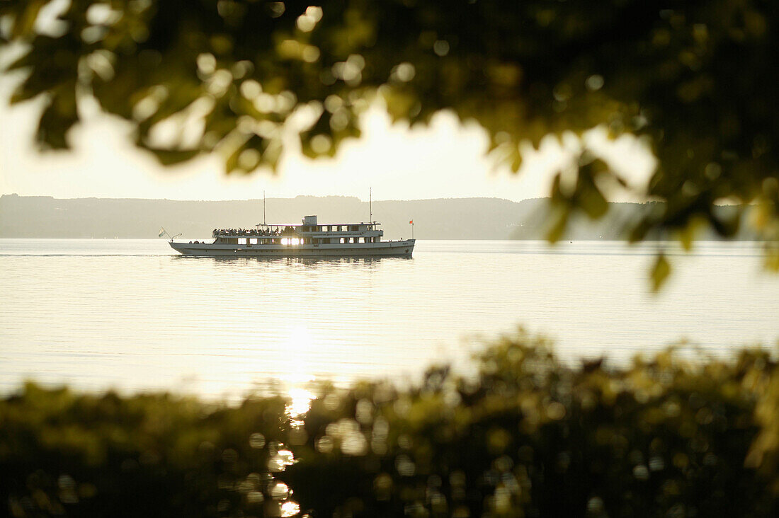 Steamboat on Lake Starnberg, Bavaria, Germany