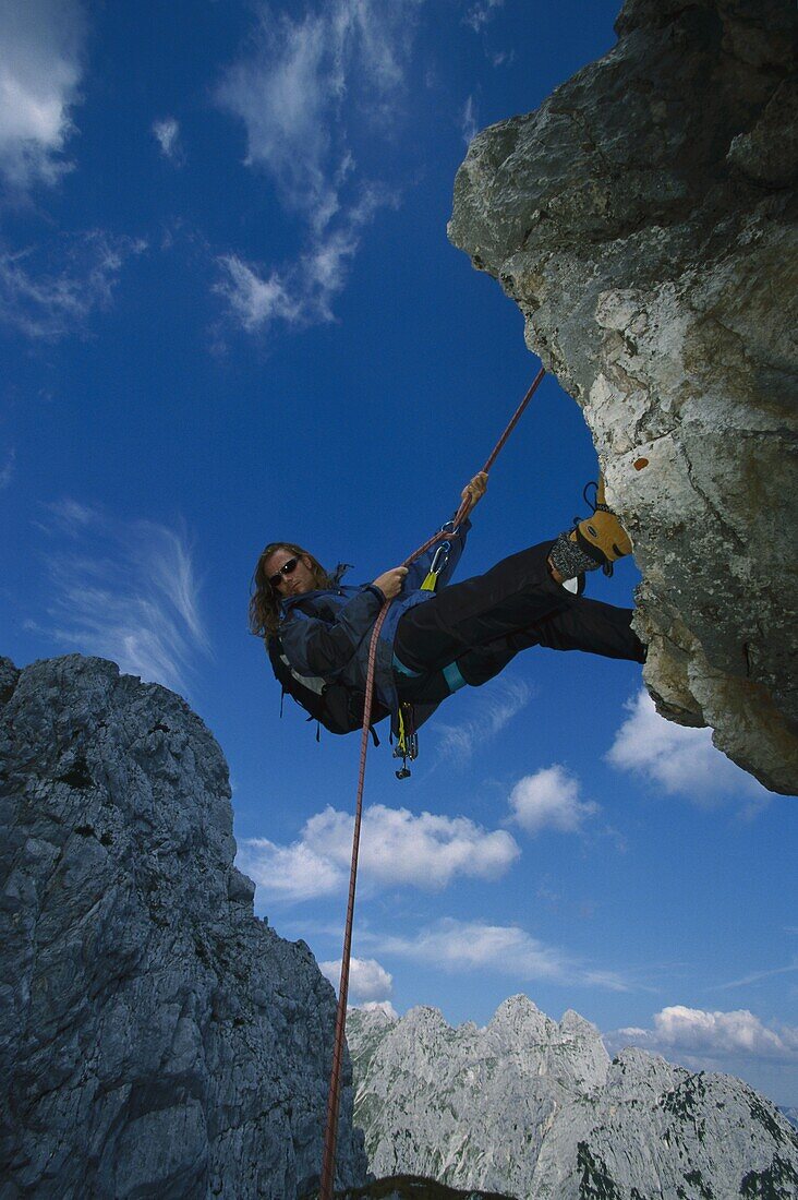 Climber, Alpspitze, Bavaria, Germany, Europe