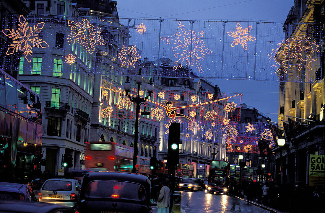 Regent Street during Christmas, London, England