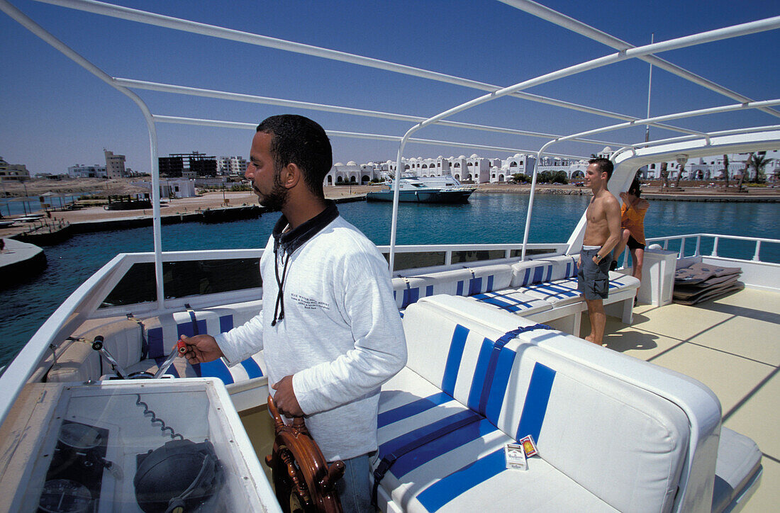 Motorboot einer Tauchschule, Hurghada, Rotes Meer, Ägypten