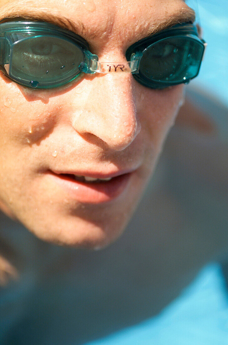 Swimmer with goggles