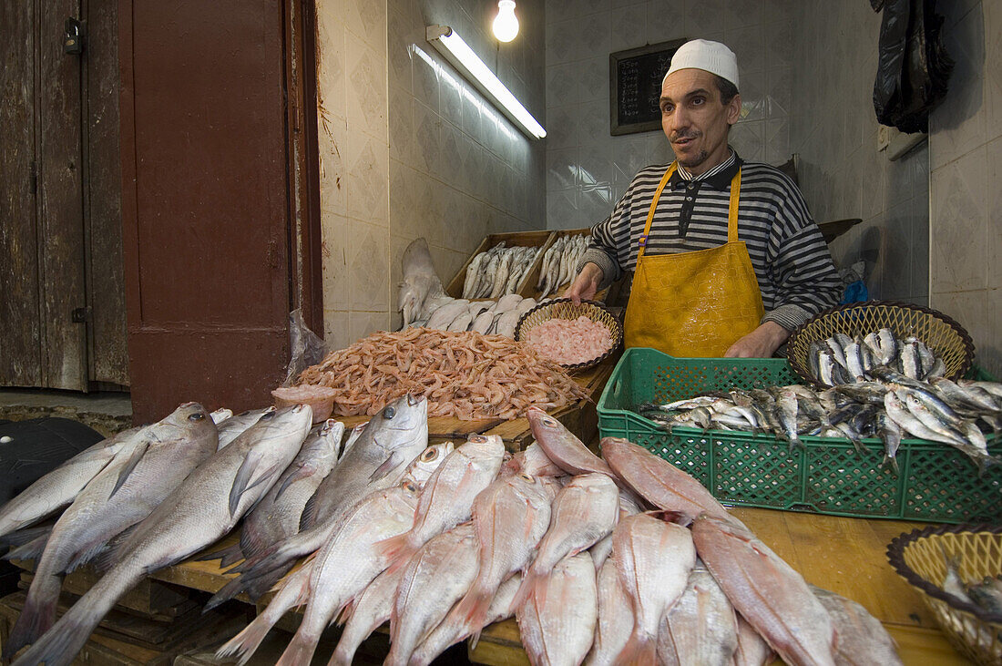 Fish store, Souks of Fes, Morocco