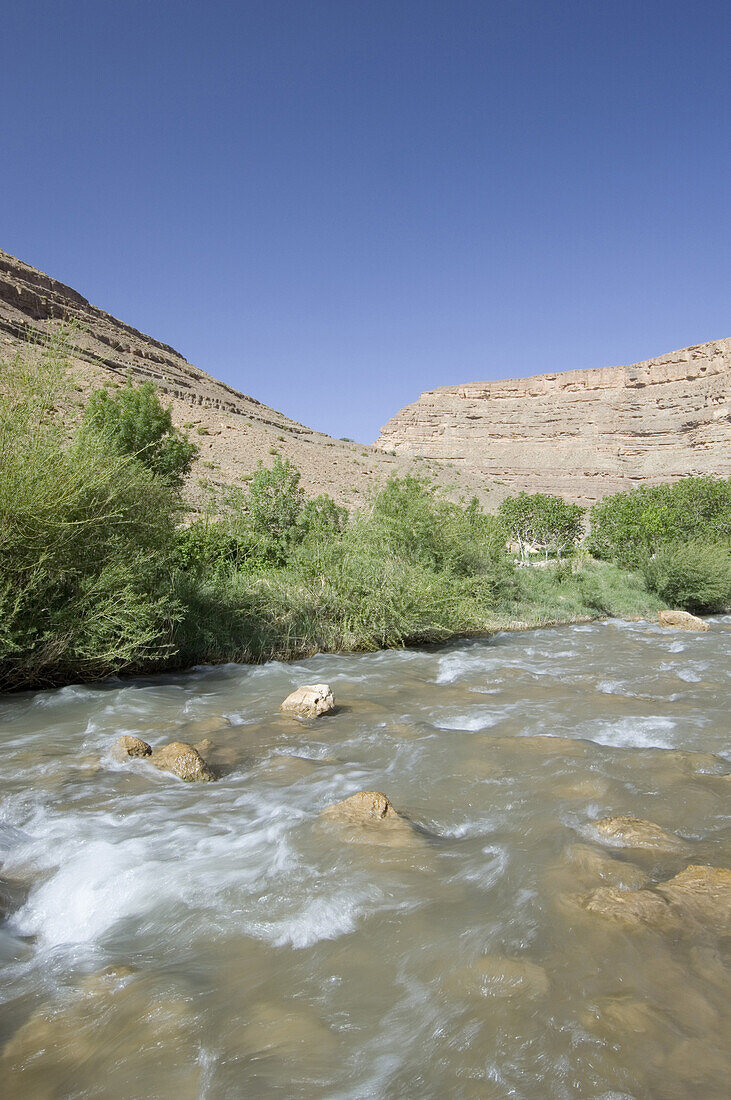 Fluss, Dades Schlucht, Marokko