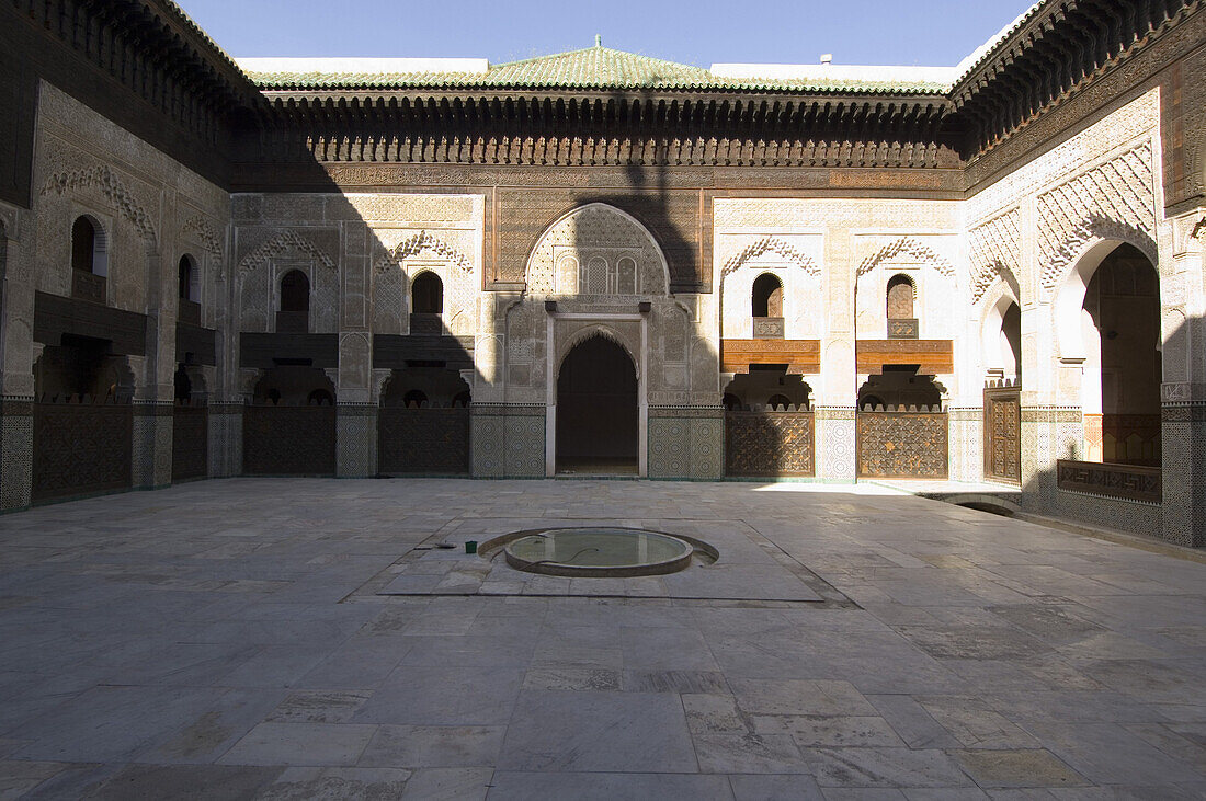 Inner court of Medersa, Bou Iniana, Fes, Morocco