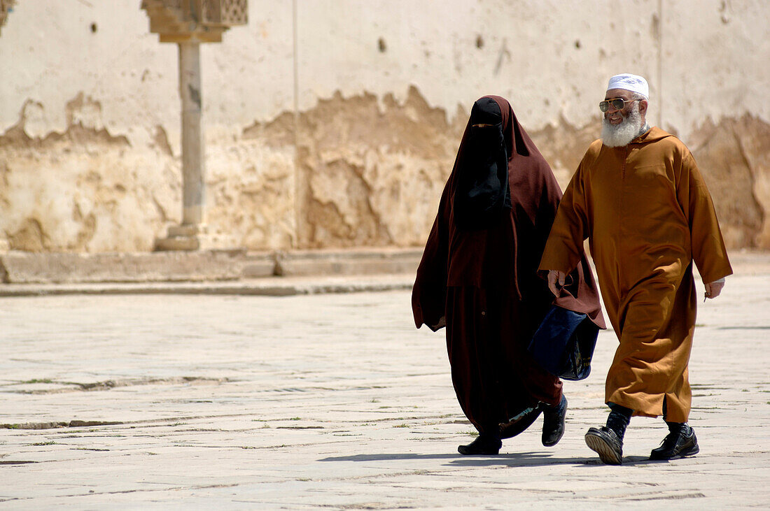 Man and woman on Place el Hedim, Meknes, Morocco