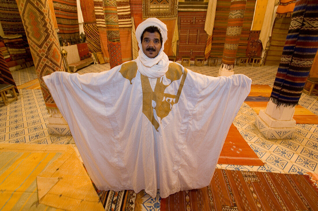 Owner of carpet house, Rissani, Morocco
