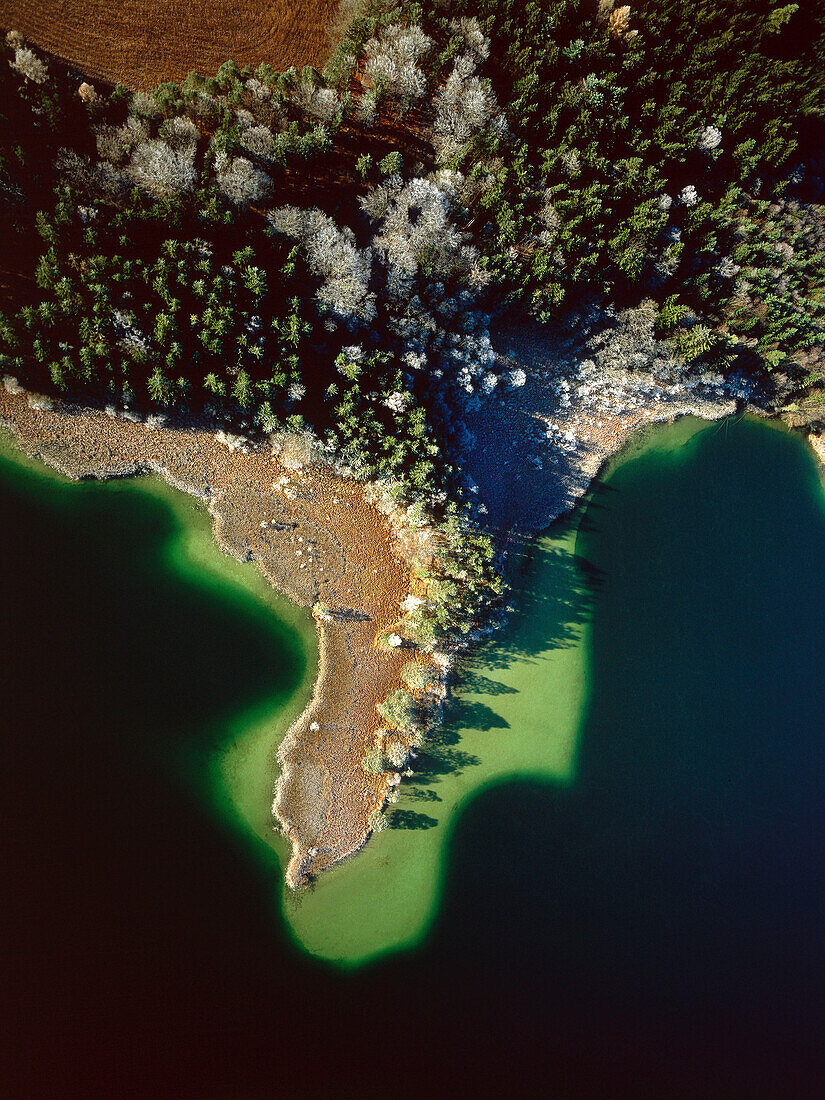 Aerial view of Osterseen, Upper Bavaria, Germany