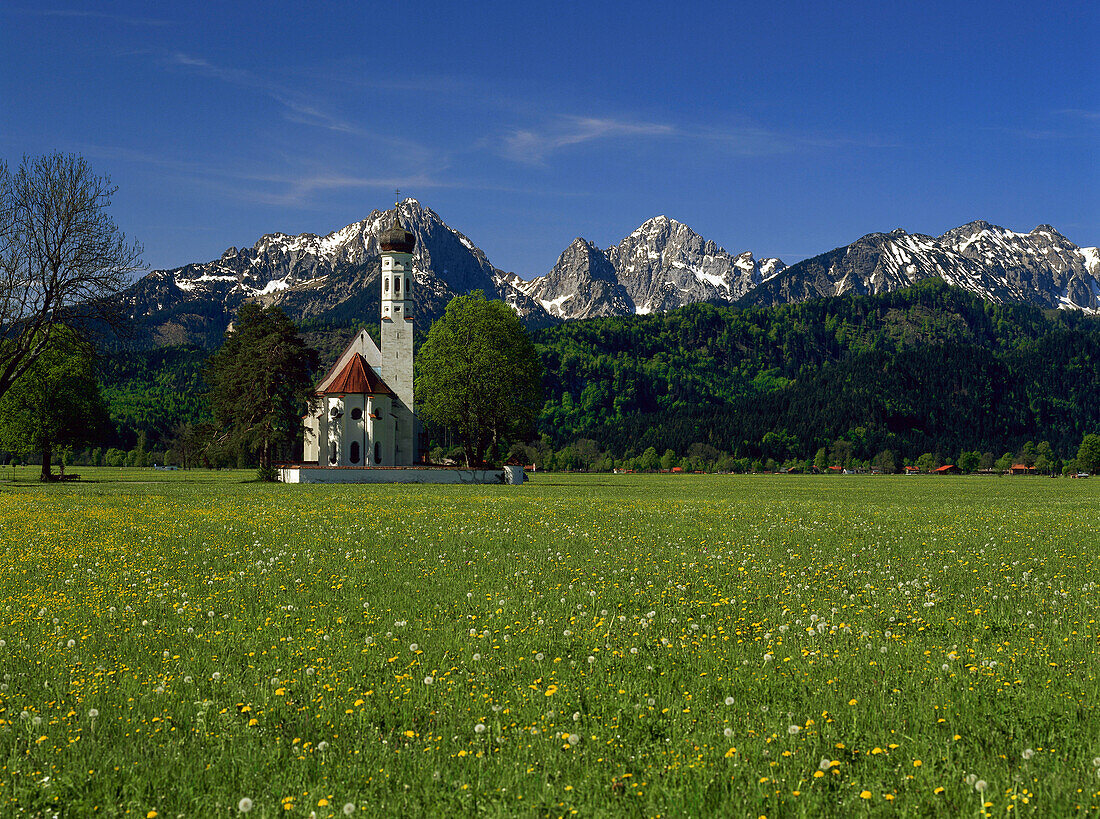 Kirche St. Kolomann bei Füssen, Oberbayern, Bayern, Deutschland