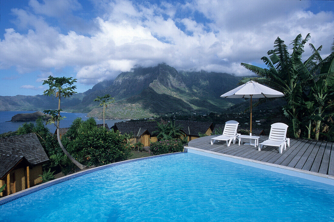 Pool bei Hanakee Pearl Lodge,Atuona, Hiva Oa, Marquesas, Französisch Polynesien