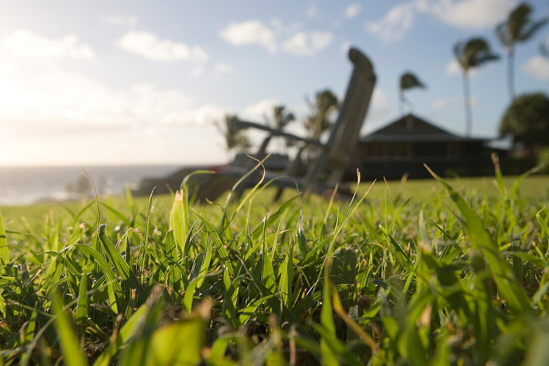 Liegestuhl, Hotel Hana-Maui, Hana, Maui, Hawaii, USA