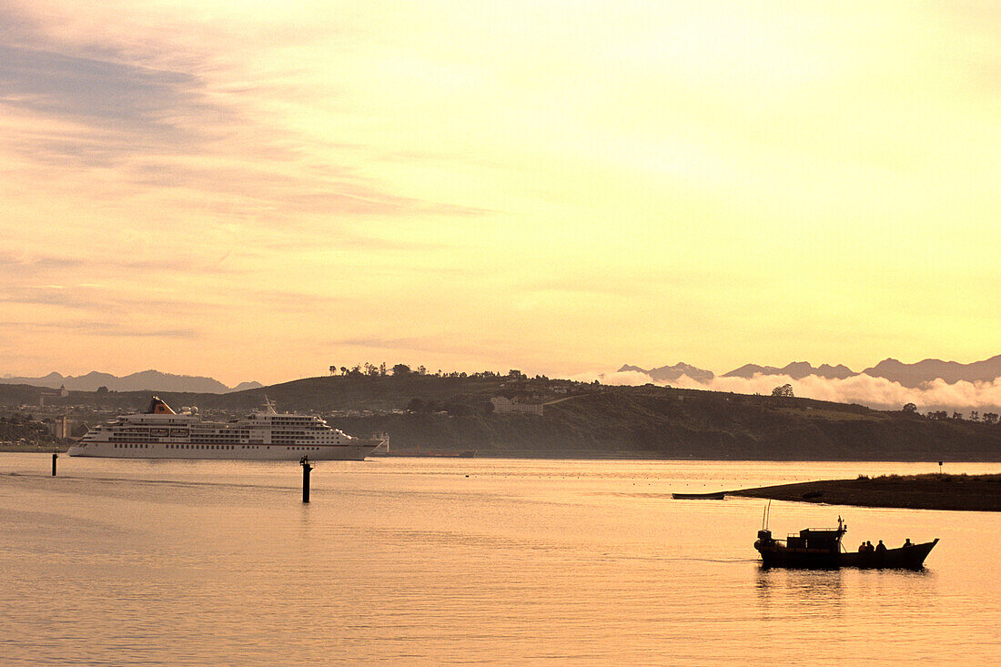 Fishing Boat and MS Europa,Puerto Montt, Patagonia, Chile