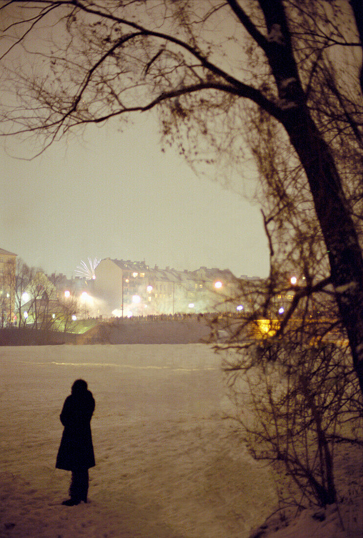 Lights on New Years Eve, Munich, Bavaria, Germany